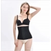 Generic Women's Cotton Self Design Western Wear Corset Body Shaper (Black)