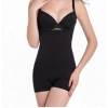 Generic Women's Cotton Lycra Solid Western Wear Body Shaper (Black)