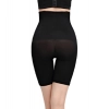 Generic Women's Cotton Lycra Solid Western Wear Tummy - Thigh Body Shaper (Black)