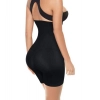 Generic Women's Cotton Lycra Solid Western Wear Tummy - Thigh Body Shaper (Black)