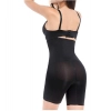 Generic Women's Cotton Lycra Solid Western Wear Tummy Body Shaper (Black)