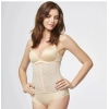 Generic Women's Lycra Blend Self Design Western Wear Corset Body Shaper (Beige)