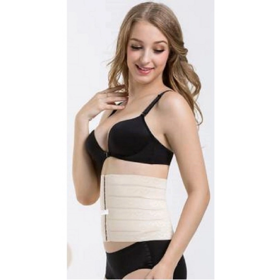 Generic Women's Lycra Blend Solid Western Wear Tummy Body Shaper (Beige)