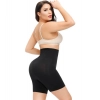 Generic Women's Cotton Solid Western Wear Tummy - Thigh Body Shaper (Black)