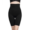Generic Women's Cotton Lycra Solid Western Wear Tummy - Thigh Body Shaper (Black)