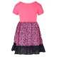Generic Girl's Polyester Crepe Embellished Short Sleeve Round Neck Dress (Pink) Generic Girl's Polyester Crepe Embellished Short Sleeve Round Neck Dress (Pink)