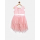Generic Girl's Polyester Net Embroidered Sleeveless Round Neck Dress (Peach) Generic Girl's Polyester Net Embroidered Sleeveless Round Neck Dress (Peach)