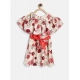 Generic Girl's Polyester Crepe Printed Short Sleeve Cold Shoulder Neck Dress (Cream-Red) Generic Girl's Polyester Crepe Printed Short Sleeve Cold Shoulder Neck Dress (Cream-Red)