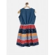 Generic Girl's Denim-Cotton Floral Printed Sleeveless Round Neck Dress (Multicolor) Generic Girl's Denim-Cotton Floral Printed Sleeveless Round Neck Dress (Multicolor)
