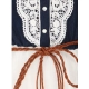 Generic Girl's Denim Embroidery Short Sleeve Round Neck Dress (White) Generic Girl's Denim Embroidery Short Sleeve Round Neck Dress (White)