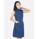 Generic Girl's Denim Solid Sleeveless Shirt collar Dress (Blue) Generic Girl's Denim Solid Sleeveless Shirt collar Dress (Blue)