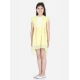Generic Girl's Polyester Solid Short Sleeve Round Neck Dress (Lemon Yellow) Generic Girl's Polyester Solid Short Sleeve Round Neck Dress (Lemon Yellow)
