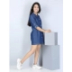 Generic Girl's Denim Solid Long Sleeve Shirt collar Dress (Blue) Generic Girl's Denim Solid Long Sleeve Shirt collar Dress (Blue)
