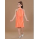 Generic Girl's Polyester Crepe Printed Sleeveless Round Neck Dress (Orange) Generic Girl's Polyester Crepe Printed Sleeveless Round Neck Dress (Orange)