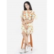 Generic Girl's Polyester Printed Short Sleeve V-Neck Dress (Yellow-Orange) Generic Girl's Polyester Printed Short Sleeve V-Neck Dress (Yellow-Orange)