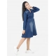 Generic Girl's Denim Solid Long Sleeve Shirt collar Dress (Blue) Generic Girl's Denim Solid Long Sleeve Shirt collar Dress (Blue)