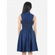 Generic Girl's Denim Solid Sleeveless Shirt collar Dress (Blue) Generic Girl's Denim Solid Sleeveless Shirt collar Dress (Blue)