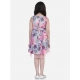 Generic Girl's Polyester Crepe Net Printed Sleeveless Round Neck Dress (Pink-Blue) Generic Girl's Polyester Crepe Net Printed Sleeveless Round Neck Dress (Pink-Blue)
