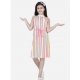 Generic Girl's Polyester Crepe Striped Sleeveless Round Neck Dress (Multicolor) Generic Girl's Polyester Crepe Striped Sleeveless Round Neck Dress (Multicolor)