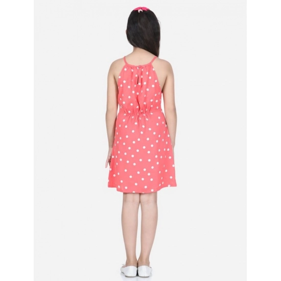 Generic Girl's Polyester Printed Short Sleeve Round Neck Dress (Orange) Generic Girl's Polyester Printed Short Sleeve Round Neck Dress (Orange)