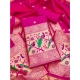 Generic Women's Banarasi Silk Printed Unstitched Salwar Suit Material With Dupatta (Pink, 3Mtrs) Generic Women's Banarasi Silk Printed Unstitched Salwar Suit Material With Dupatta (Pink, 3Mtrs)