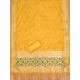 Generic Women's Banarasi Silk Printed Unstitched Salwar Suit Material With Dupatta (Yellow, 3Mtrs)