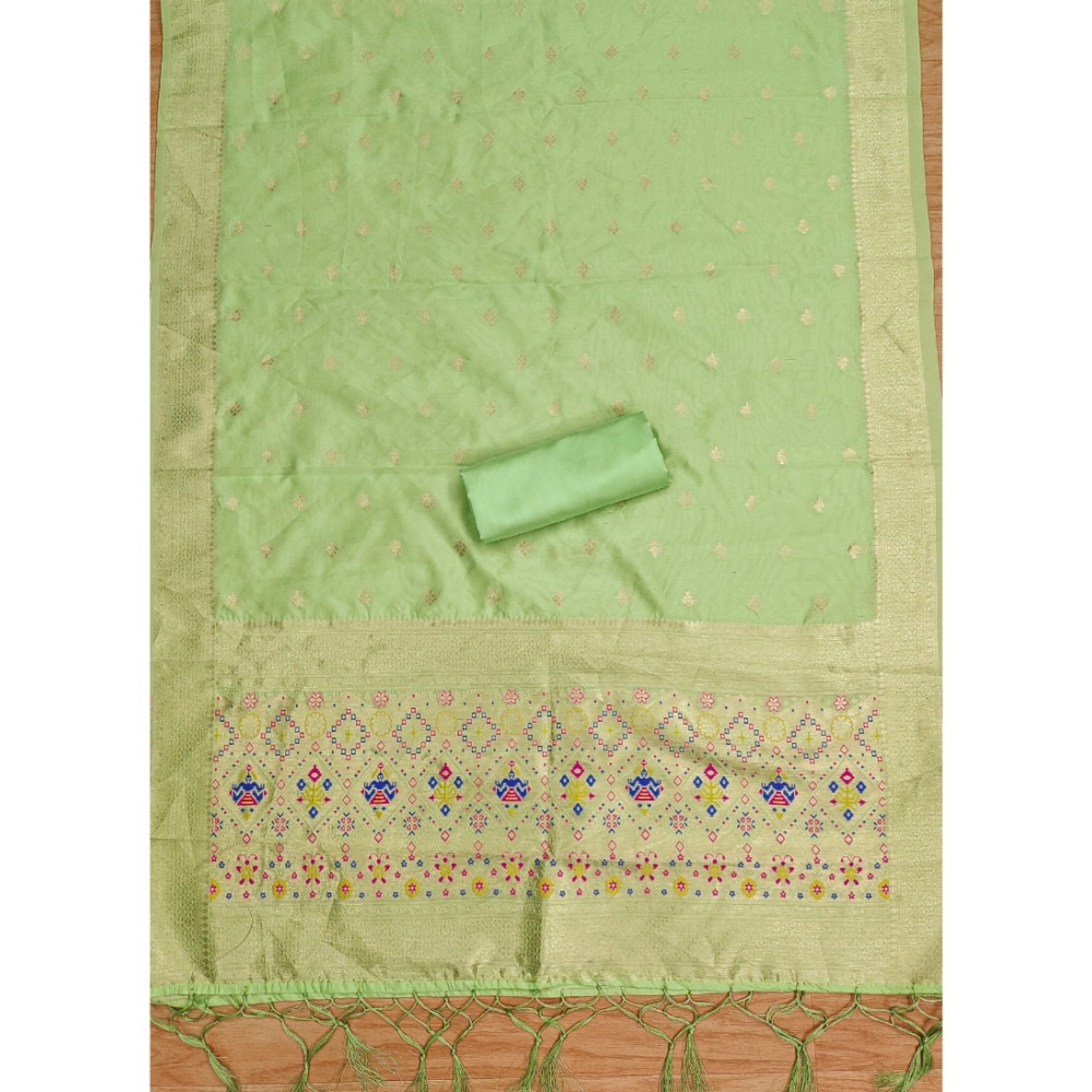 Generic Women's Banarasi Silk Printed Unstitched Salwar Suit Material With Dupatta (Pista, 3Mtrs) Generic Women's Banarasi Silk Printed Unstitched Salwar Suit Material With Dupatta (Pista, 3Mtrs)