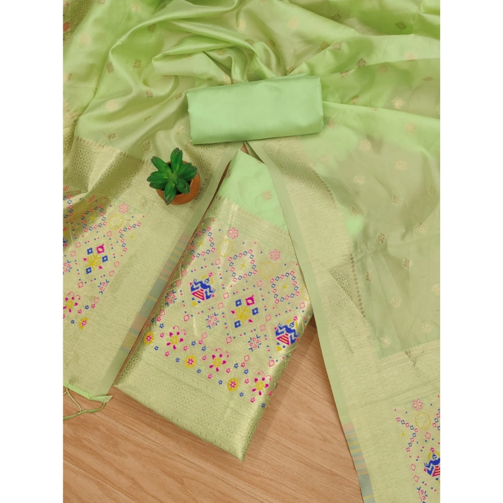 Generic Women's Banarasi Silk Printed Unstitched Salwar Suit Material With Dupatta (Pista, 3Mtrs) Generic Women's Banarasi Silk Printed Unstitched Salwar Suit Material With Dupatta (Pista, 3Mtrs)