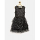 Generic Girl's Net Embellished Sleeveless V-Neck Dress (Black) Generic Girl's Net Embellished Sleeveless V-Neck Dress (Black)