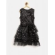 Generic Girl's Net Embellished Sleeveless V-Neck Dress (Black) Generic Girl's Net Embellished Sleeveless V-Neck Dress (Black)