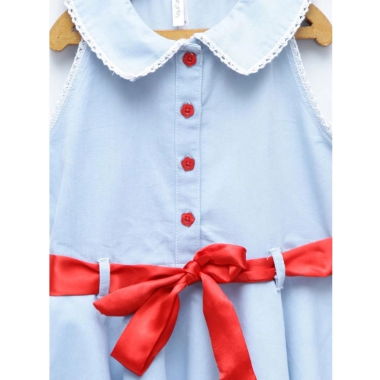 Generic Girl's Denim Lace Solid Sleeveless Shirt collar Dress (Light Blue) Generic Girl's Denim Lace Solid Sleeveless Shirt collar Dress (Light Blue)