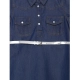 Generic Girl's Denim Solid Short Sleeve Shirt collar Dress (Blue)