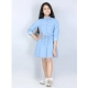 Generic Girl's Denim Solid Long Sleeve Shirt collar Dress (Blue) Generic Girl's Denim Solid Long Sleeve Shirt collar Dress (Blue)