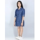 Generic Girl's Denim Solid Long Sleeve Shirt collar Dress (Blue) Generic Girl's Denim Solid Long Sleeve Shirt collar Dress (Blue)