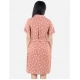 Generic Girl's Polyester Printed Short Sleeve Shirt collar Dress (Brown) Generic Girl's Polyester Printed Short Sleeve Shirt collar Dress (Brown)