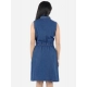 Generic Girl's Denim Solid Sleeveless Shirt collar Dress (Blue) Generic Girl's Denim Solid Sleeveless Shirt collar Dress (Blue)