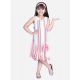 Generic Girl's Polyester Crepe Striped Sleeveless Round Neck Dress (Multicolor) Generic Girl's Polyester Crepe Striped Sleeveless Round Neck Dress (Multicolor)
