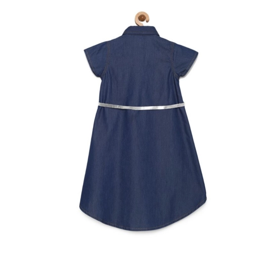 Generic Girl's Denim Solid Short Sleeve Shirt collar Dress (Blue) Generic Girl's Denim Solid Short Sleeve Shirt collar Dress (Blue)