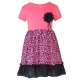 Generic Girl's Polyester Crepe Embellished Short Sleeve Round Neck Dress (Pink) Generic Girl's Polyester Crepe Embellished Short Sleeve Round Neck Dress (Pink)