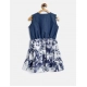 Generic Girl's Denim-Polyester Crepe Solid Sleeveless Round Neck Dress (Blue-White) Generic Girl's Denim-Polyester Crepe Solid Sleeveless Round Neck Dress (Blue-White)