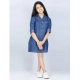 Generic Girl's Denim Solid Long Sleeve Shirt collar Dress (Blue) Generic Girl's Denim Solid Long Sleeve Shirt collar Dress (Blue)