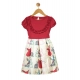 Generic Girl's Cotton Printed Short Sleeve Round Neck Dress (Red-White) Generic Girl's Cotton Printed Short Sleeve Round Neck Dress (Red-White)