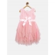 Generic Girl's Polyester Net Embroidered Sleeveless Round Neck Dress (Peach) Generic Girl's Polyester Net Embroidered Sleeveless Round Neck Dress (Peach)