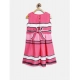 Generic Girl's Satin Striped Sleeveless Round Neck Dress (Pink) Generic Girl's Satin Striped Sleeveless Round Neck Dress (Pink)