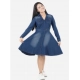Generic Girl's Denim Solid Long Sleeve Shirt collar Dress (Blue) Generic Girl's Denim Solid Long Sleeve Shirt collar Dress (Blue)