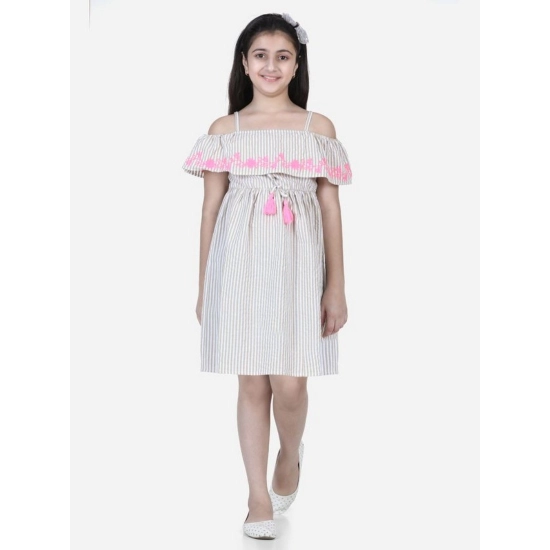 Generic Girl's Cotton Printed Sleeveless Shoulder Straps Dress (Beige-Pink) Generic Girl's Cotton Printed Sleeveless Shoulder Straps Dress (Beige-Pink)