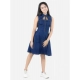 Generic Girl's Denim Solid Sleeveless Shirt collar Dress (Blue) Generic Girl's Denim Solid Sleeveless Shirt collar Dress (Blue)