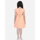 Generic Girl's Polyester Crepe Checkered Short Sleeve Round Neck Dress (Orange) Generic Girl's Polyester Crepe Checkered Short Sleeve Round Neck Dress (Orange)