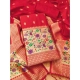 Generic Women's Banarasi Silk Printed Unstitched Salwar Suit Material With Dupatta (Red, 3Mtrs) Generic Women's Banarasi Silk Printed Unstitched Salwar Suit Material With Dupatta (Red, 3Mtrs)