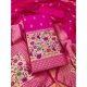 Generic Women's Banarasi Silk Printed Unstitched Salwar Suit Material With Dupatta (Pink, 3Mtrs) Generic Women's Banarasi Silk Printed Unstitched Salwar Suit Material With Dupatta (Pink, 3Mtrs)